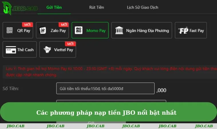 cac phuong phap nap tien jbo noi bat nhat Các phương pháp nạp tiền JBO nổi bật nhất