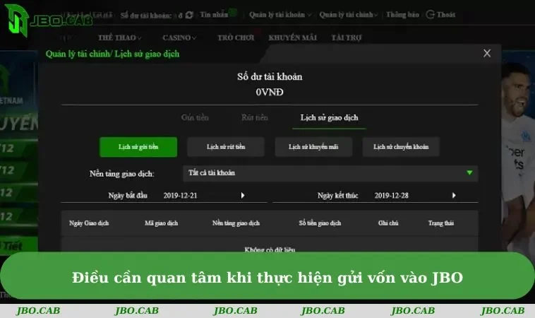 dieu can quan tam khi thuc hien gui von vao jbo Điều cần quan tâm khi thực hiện gửi vốn vào JBO